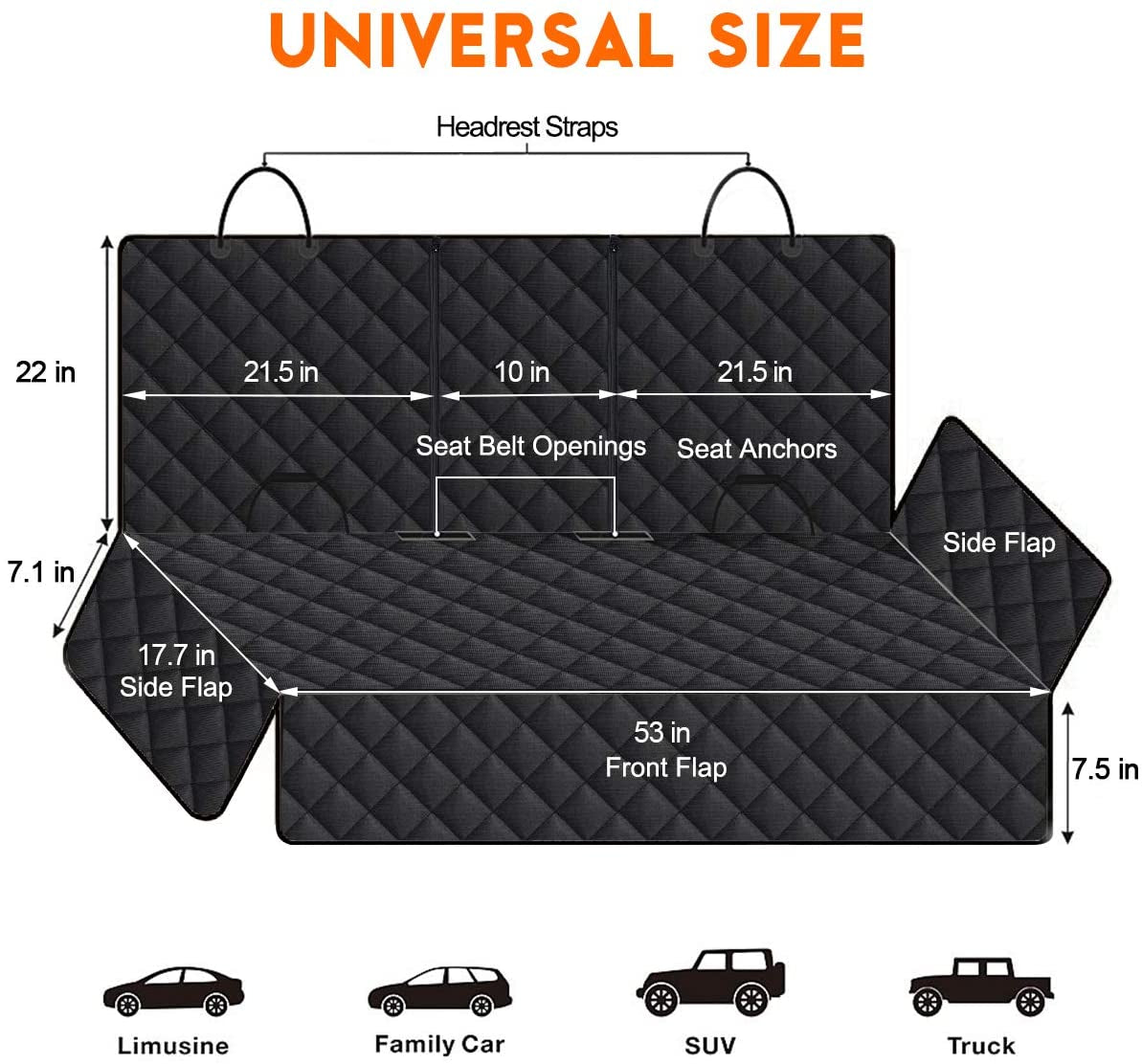 Chauf-Fur - Luxe Pet Cover Back Seat Waterproof Non-Slip