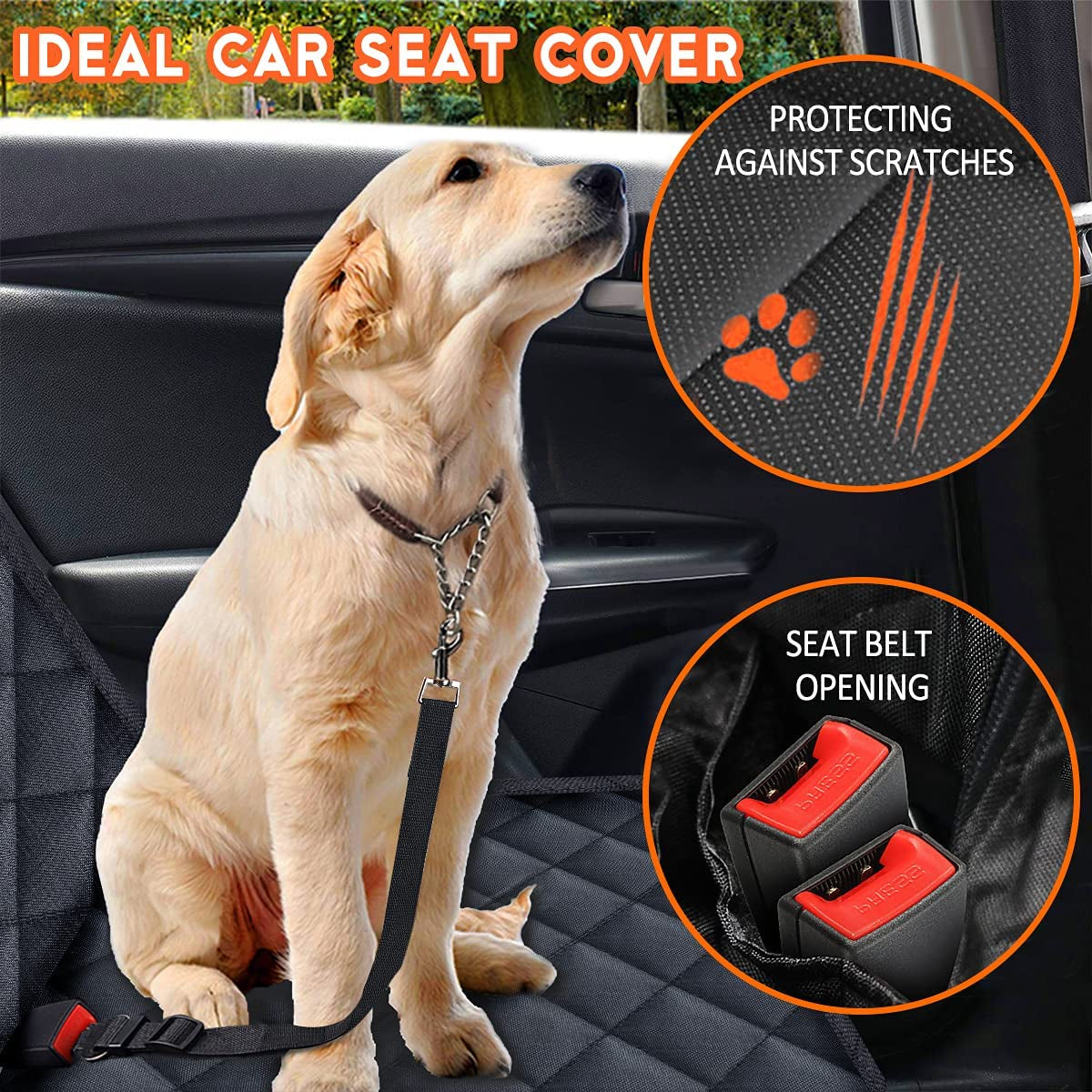 Chauf-Fur - Luxe Pet Cover Back Seat Waterproof Non-Slip
